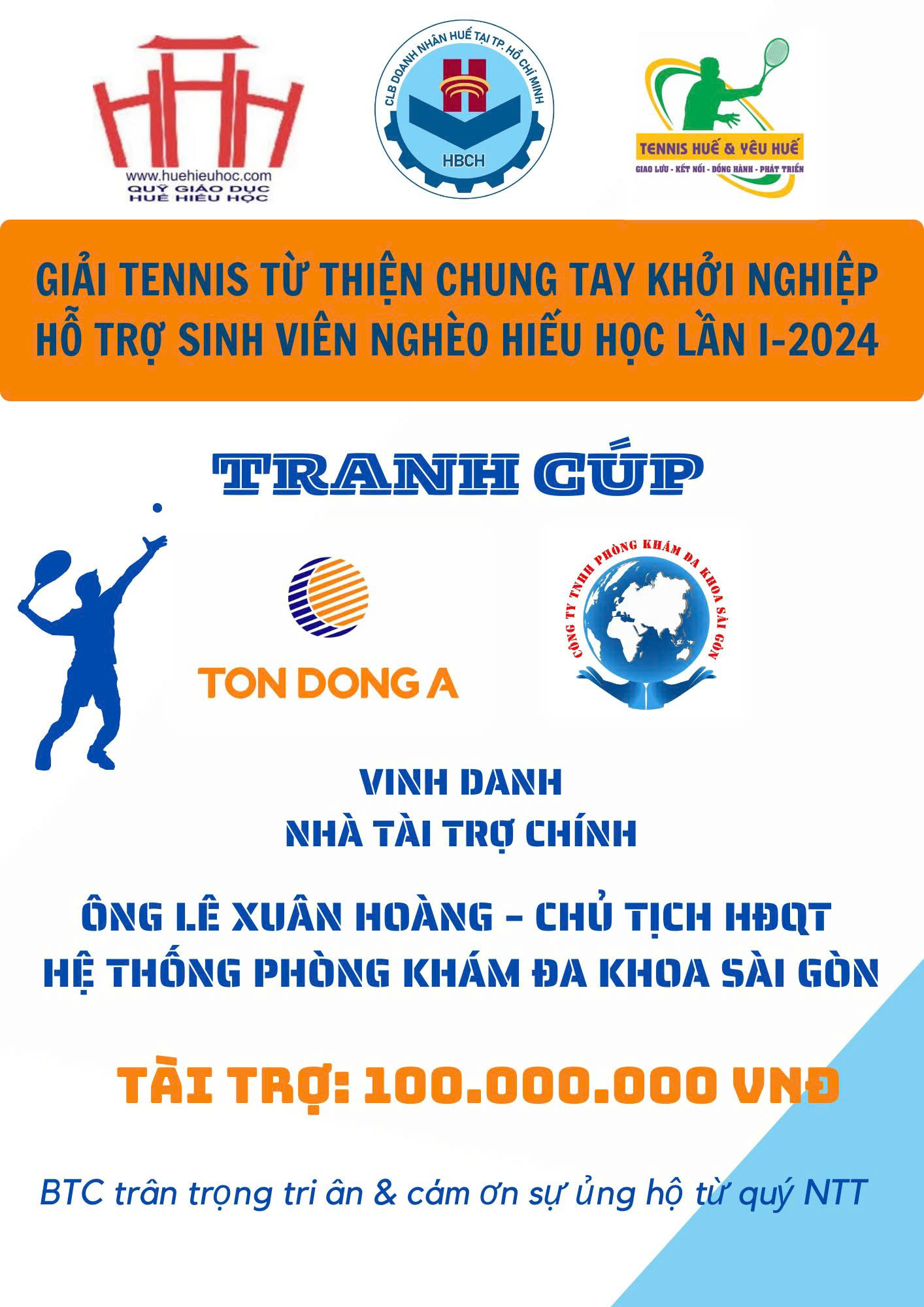 dieu le   giai tennis tu thien chung tay khoi nghiep ho tro sinh vien ngheo hieu hoc lan i   2024 tranh cup ton dong a  ?? he thong phong kham da khoa sai gon