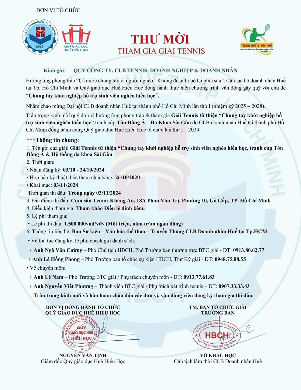 dieu le   giai tennis tu thien chung tay khoi nghiep ho tro sinh vien ngheo hieu hoc lan i   2024 tranh cup ton dong a  ?? he thong phong kham da khoa sai gon